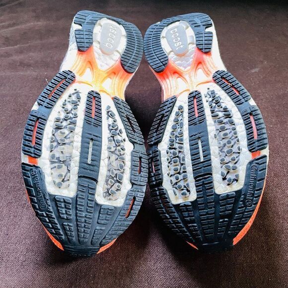 NEW ADIDAS Adios Boost Racing Flasts 6.5 US 38 EU Orange Grey White - Picture 11 of 13